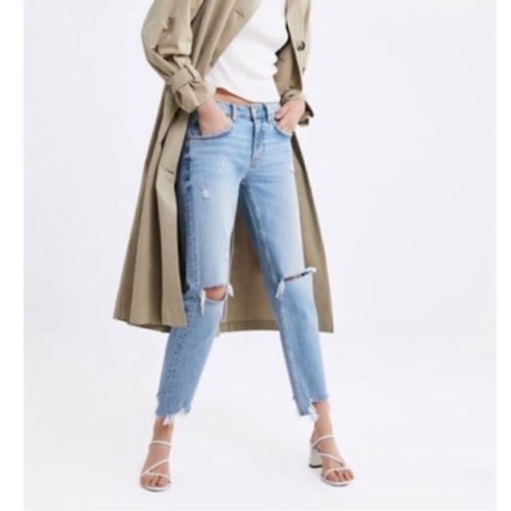 ZARA DENIM SLIM CROPPED JEANS
